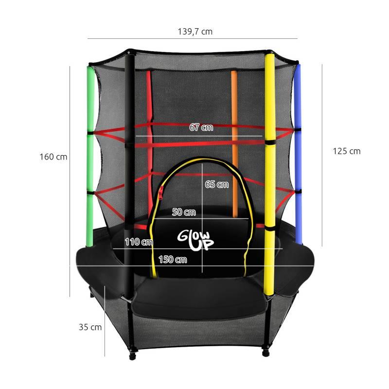 Cama Elástica 4.5Ft 1,40 mt con Malla de Protección