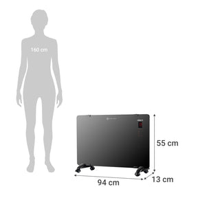 Convector panel espejo negro 2000 W