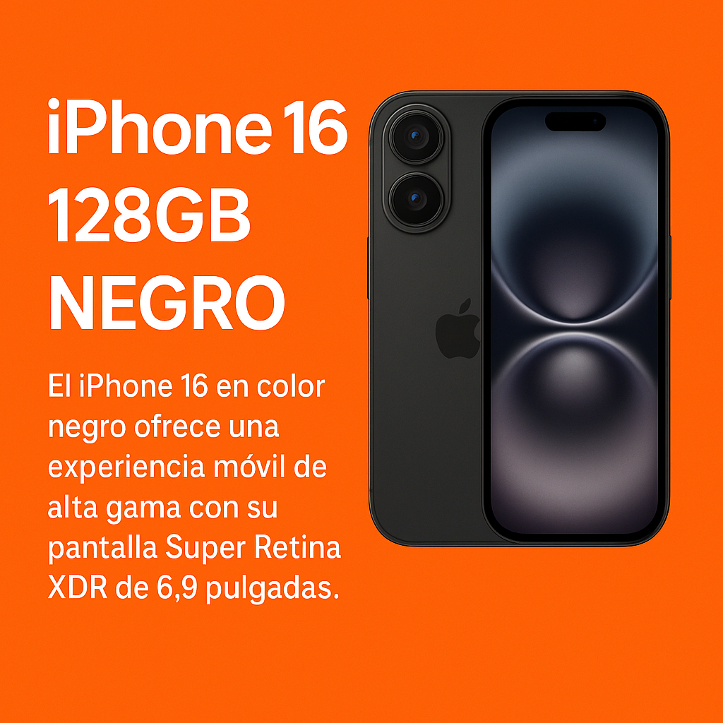 Celular Apple iPhone 16e 128GB 6,1" Negro Liberado