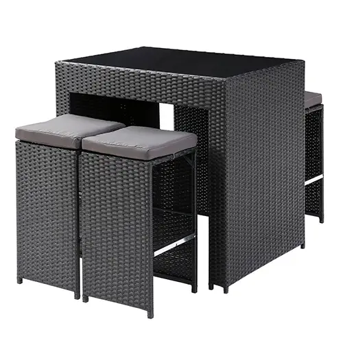 Set Terraza Favatex Bar 4 Personas Gris