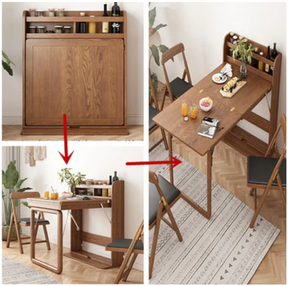 Mesa de comedor plegable de madera maciza multifuncional