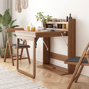 Mesa de comedor plegable de madera maciza multifuncional