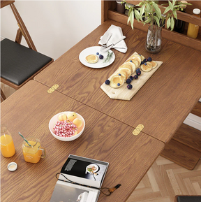 Mesa de comedor plegable de madera maciza multifuncional