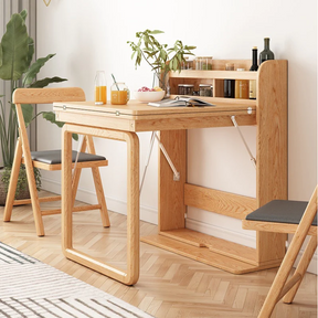 Mesa de comedor plegable de madera maciza multifuncional