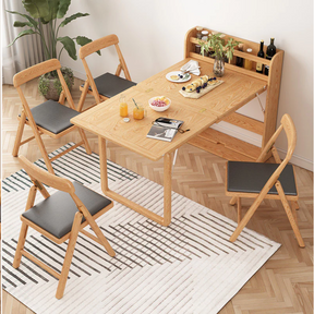Mesa de comedor plegable de madera maciza multifuncional