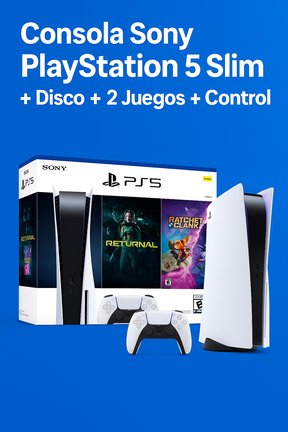 Consola Sony PlayStation 5 Slim con Disco + 2 Juegos + Control