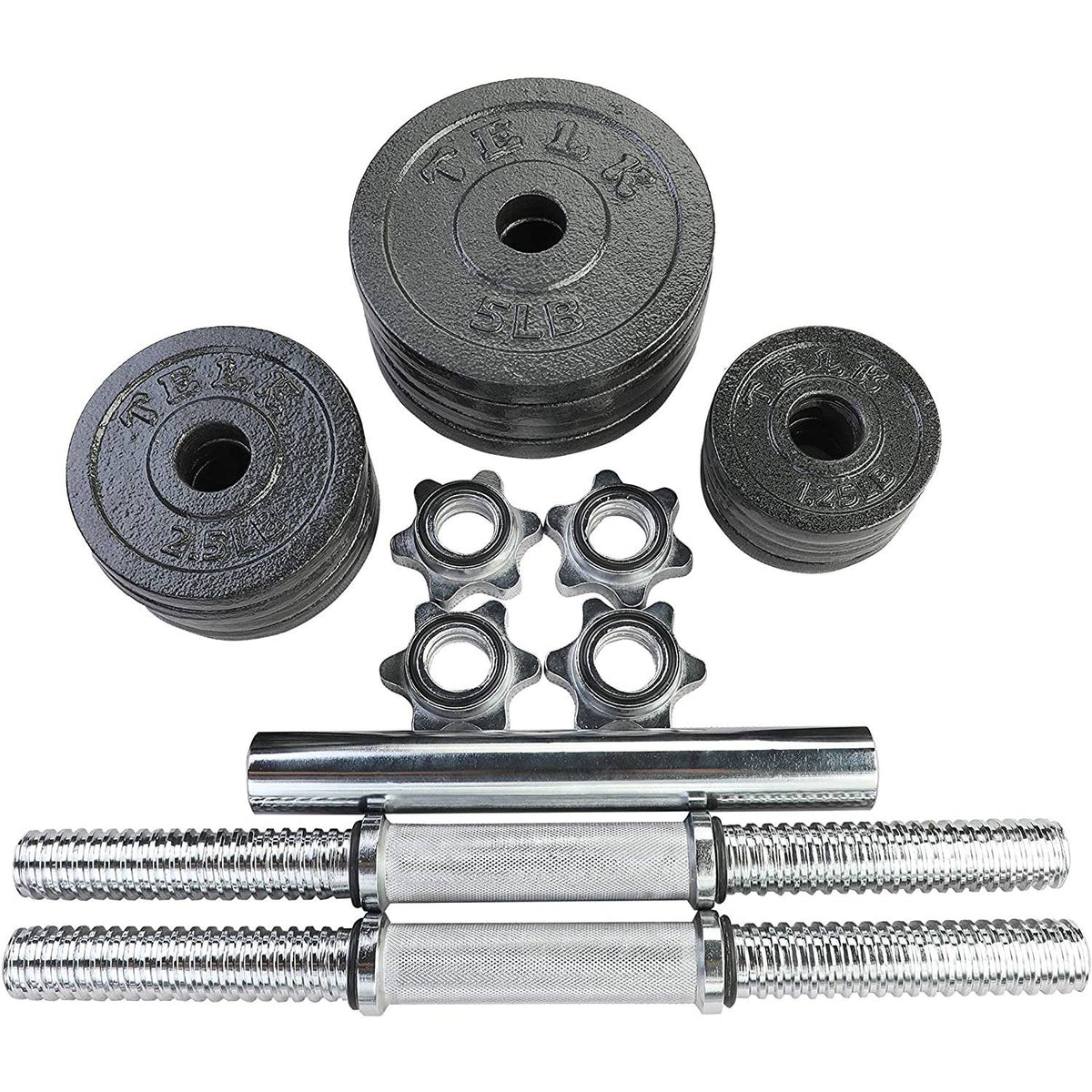 Set de mancuernas 30kg union barra con caja fierro forjado
